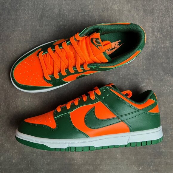 Nike Dunk Low Retro Miami Hurricanes Men's Size 10 - Picture 1 of 12